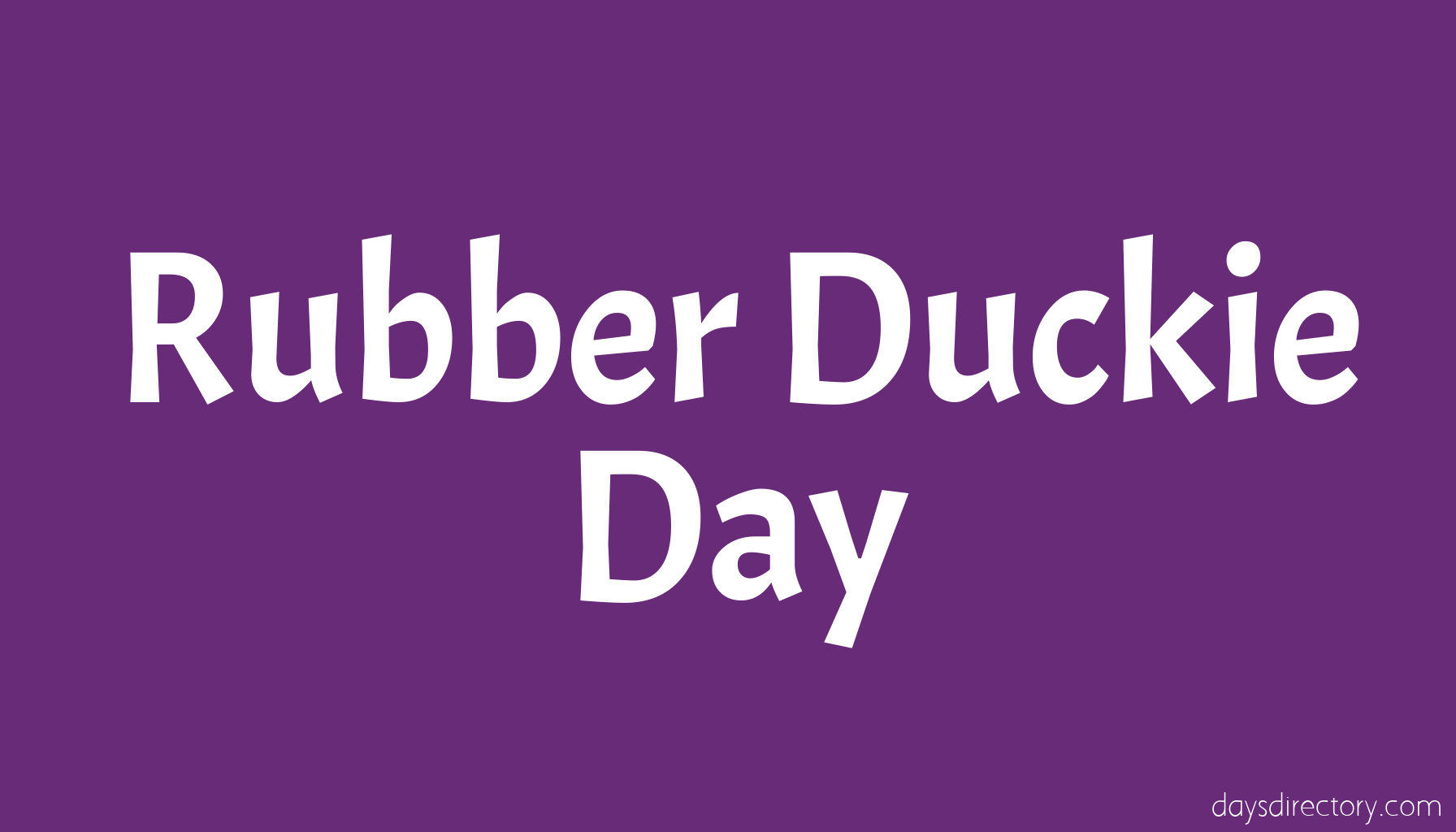 Rubber Duckie Day