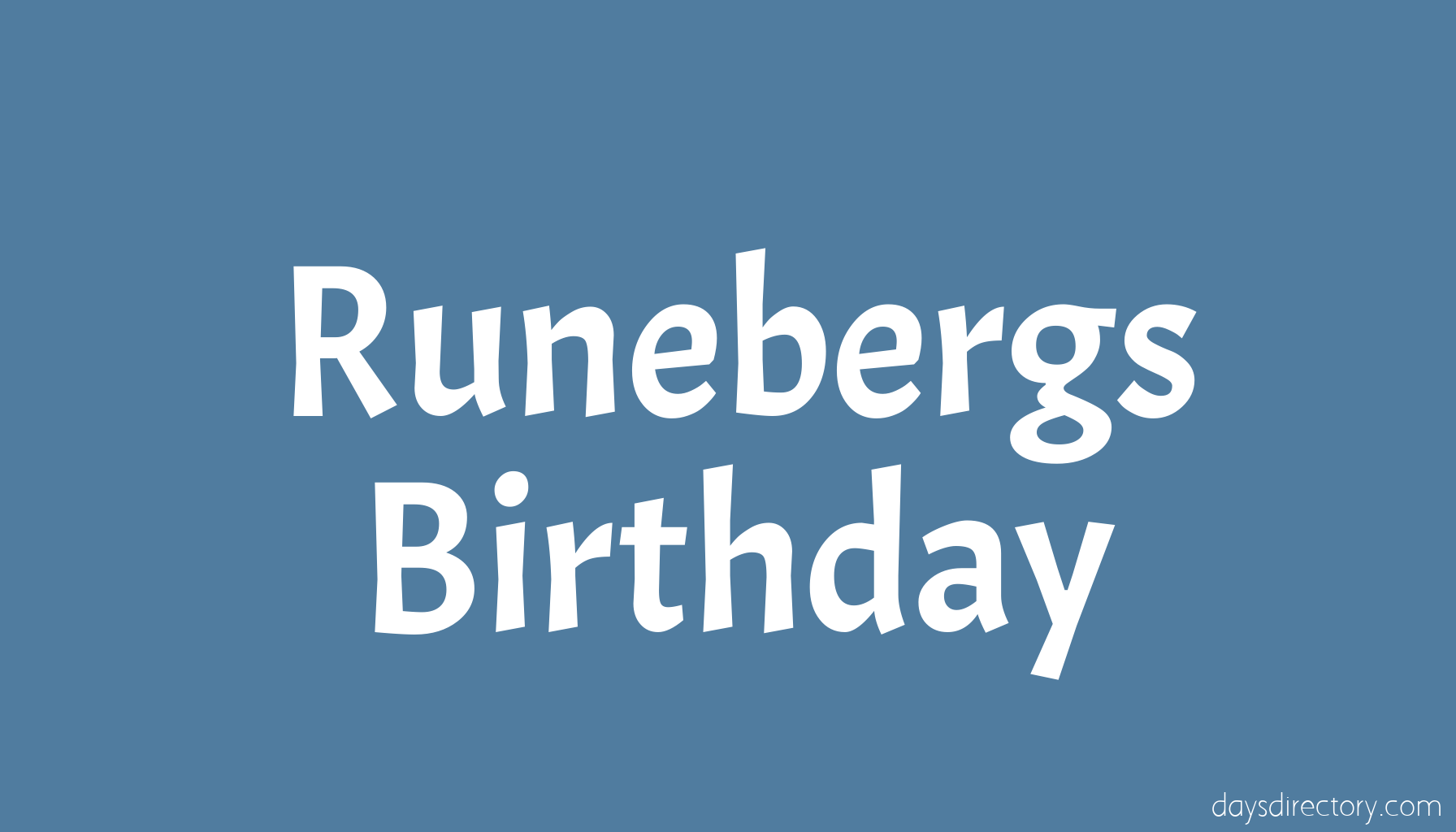 Runebergs Birthday