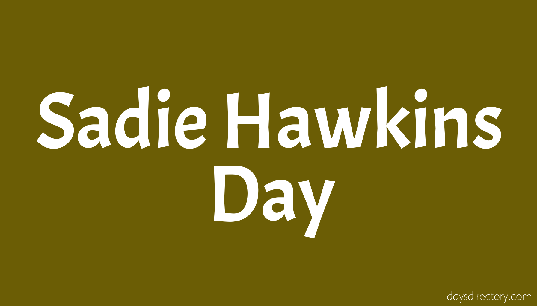 Sadie Hawkins Day