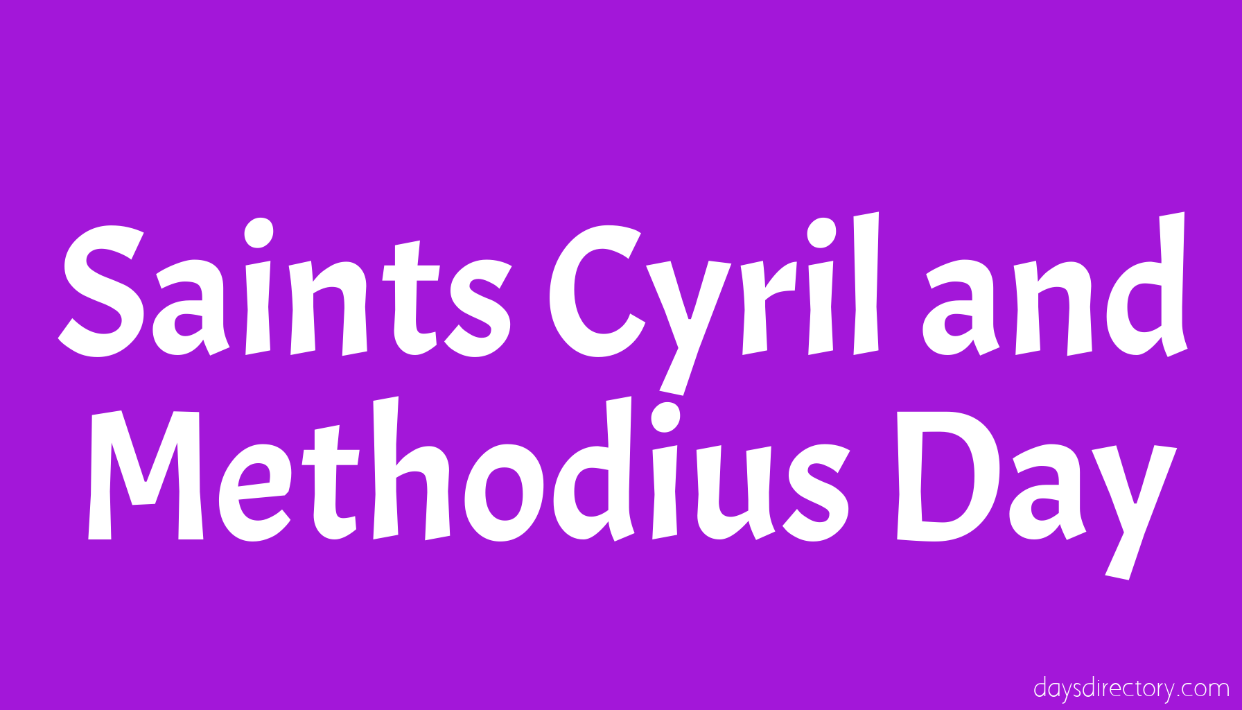 Saints Cyril and Methodius Day