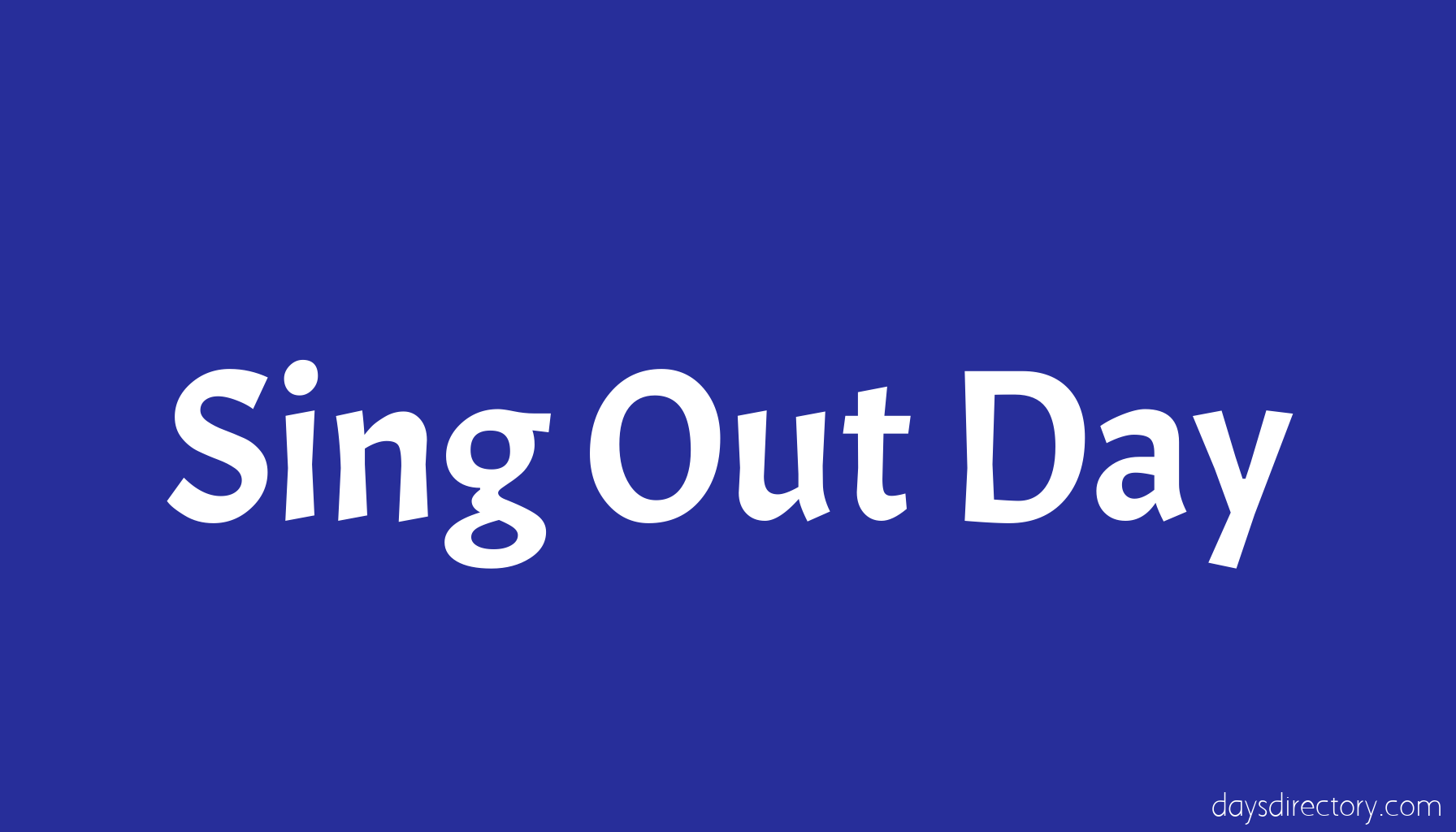 Sing Out Day