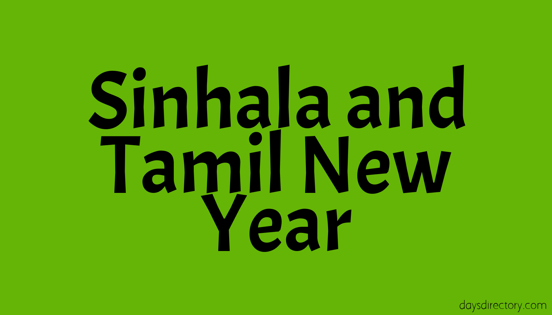 Sinhala and Tamil New Year