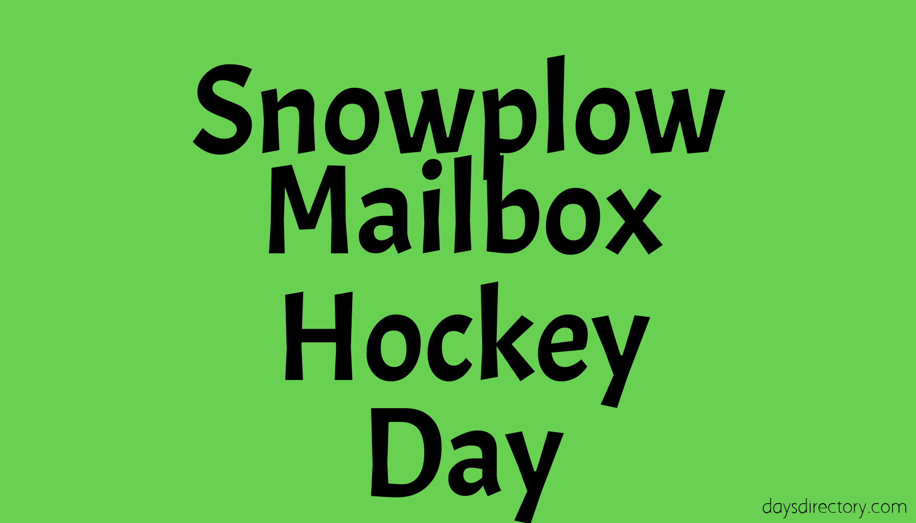 Snowplow Mailbox Hockey Day