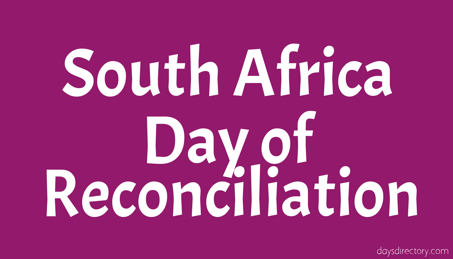 South Africa Day of Reconciliation