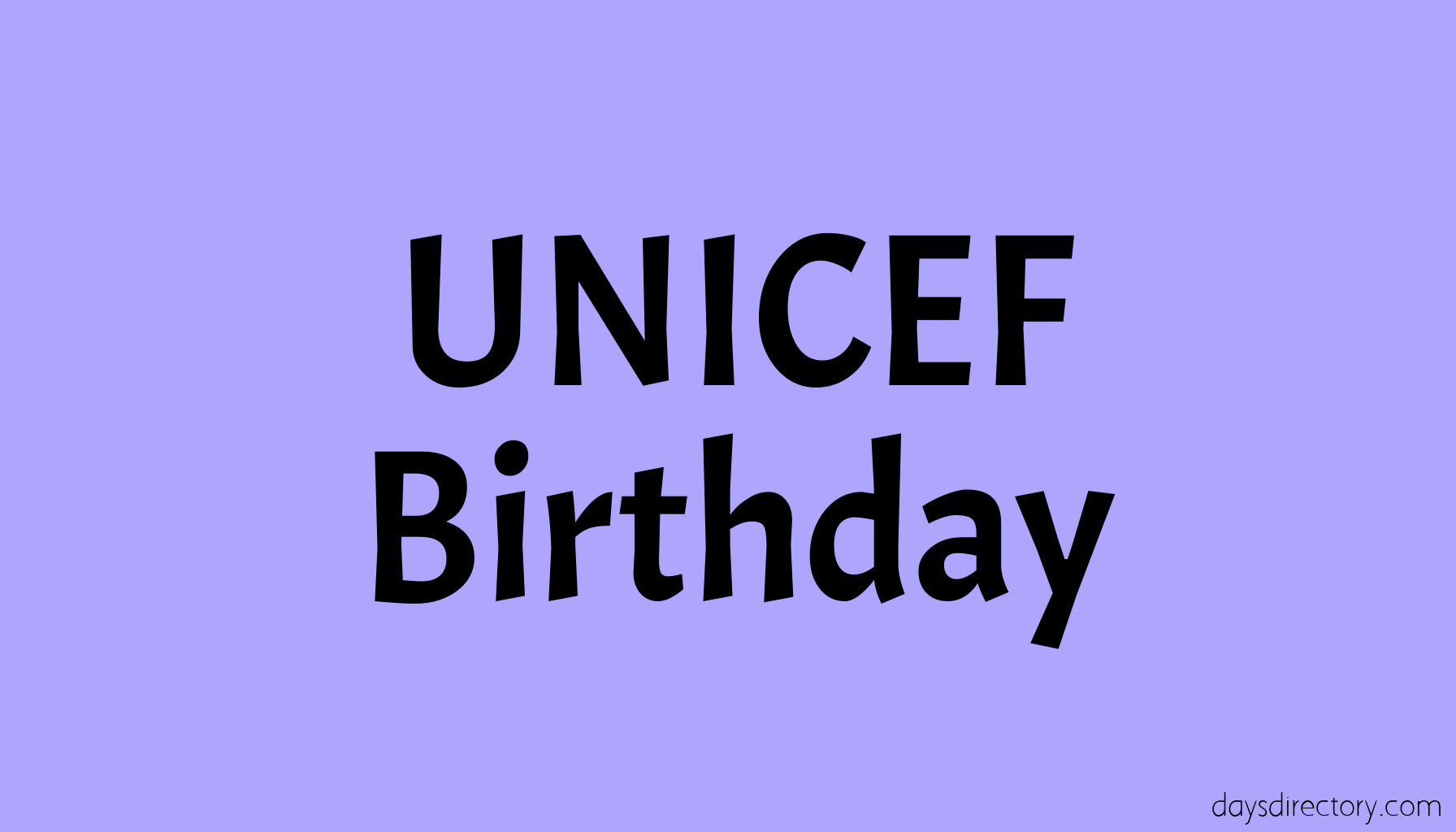 UNICEF Birthday
