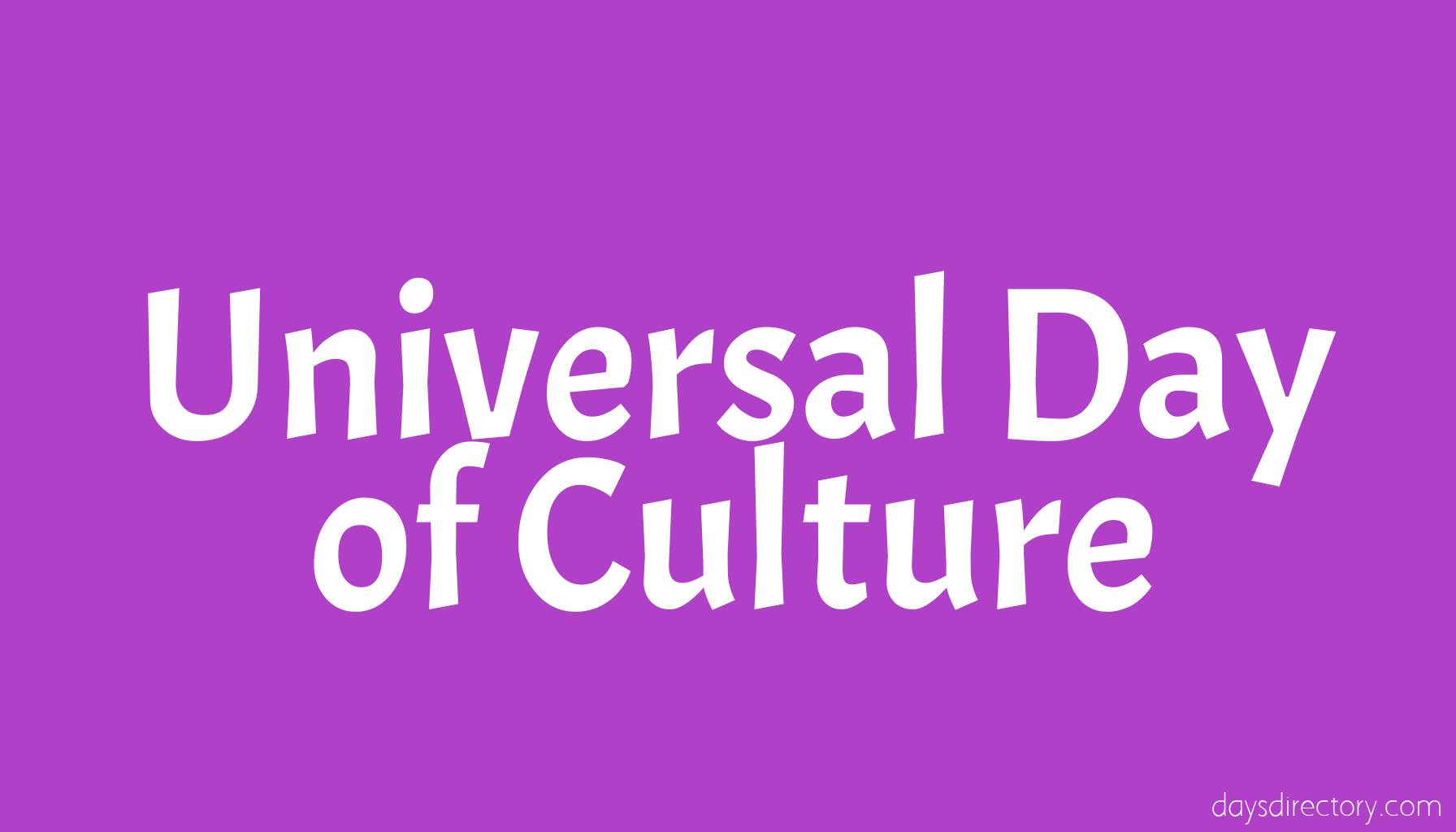 Universal Day of Culture