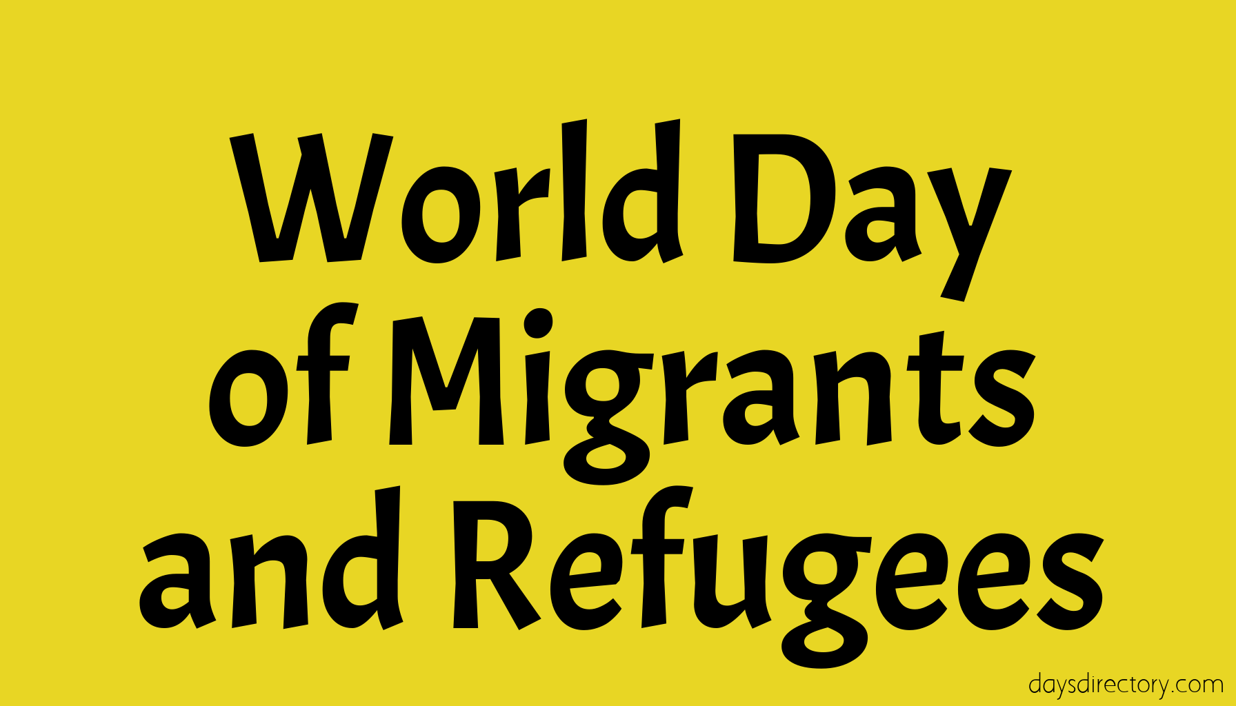 World Day of Migrants and Refugees