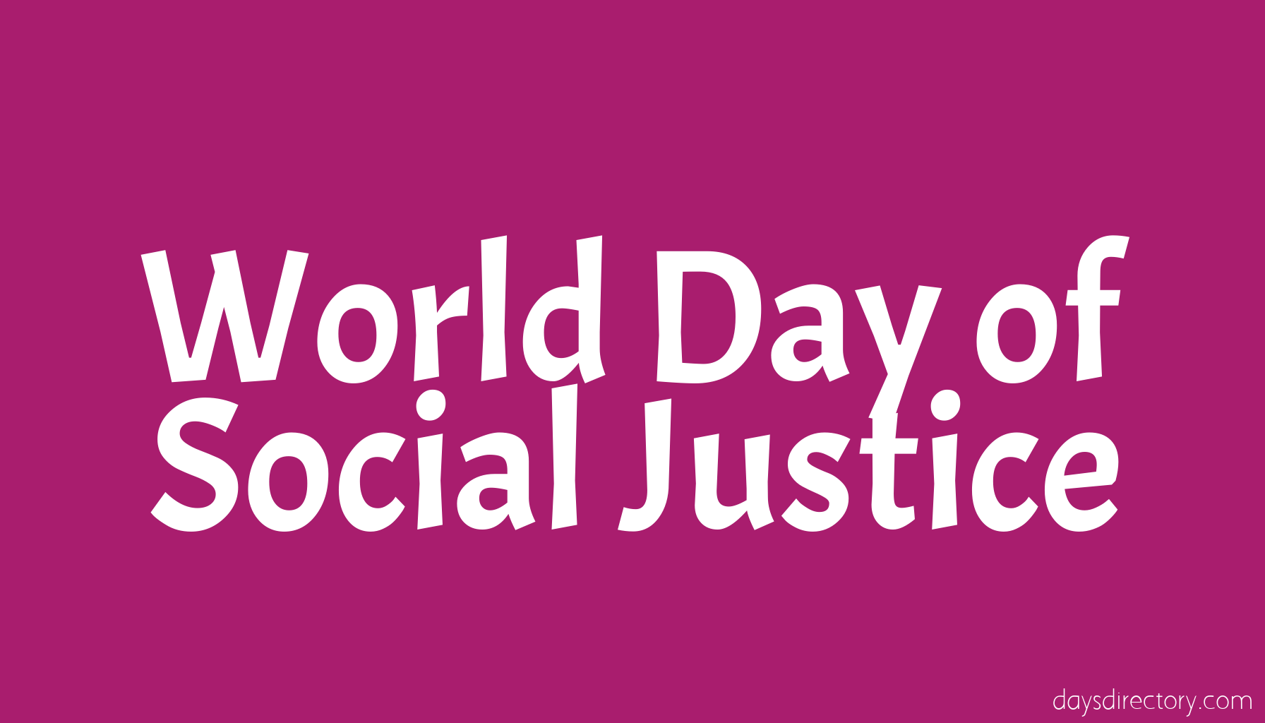 World Day of Social Justice