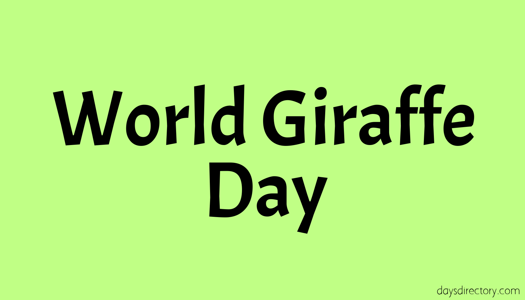 World Giraffe Day