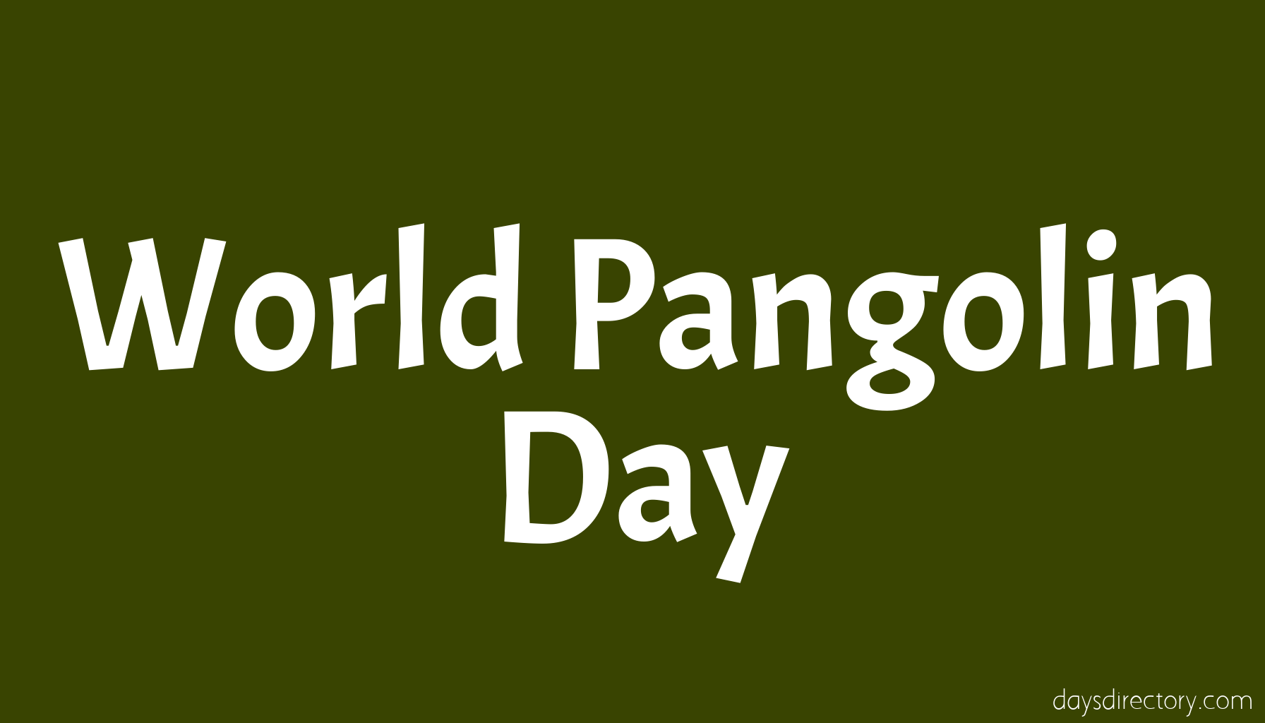 World Pangolin Day