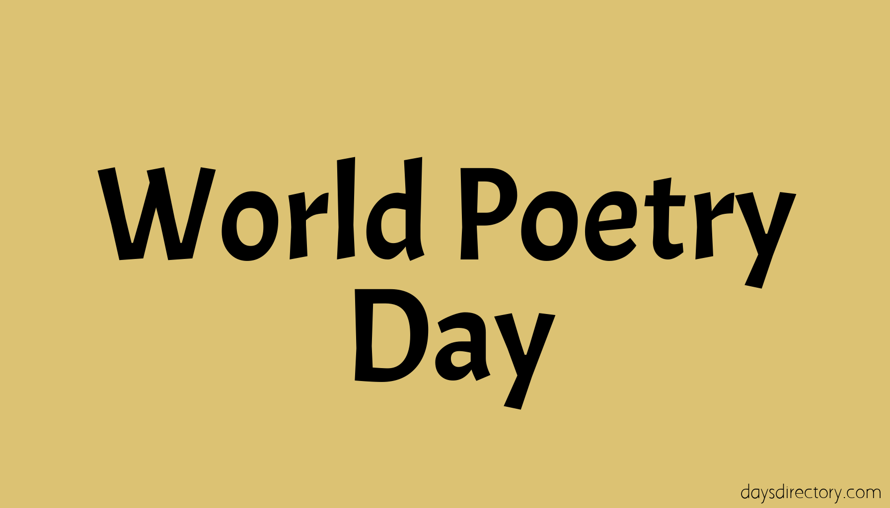 World Poetry Day