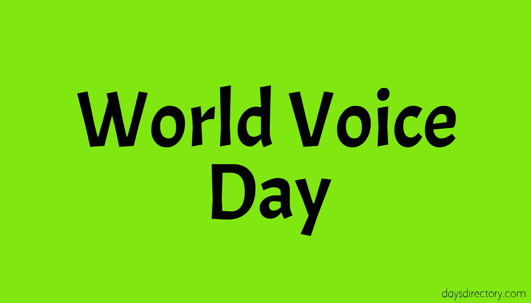 World Voice Day
