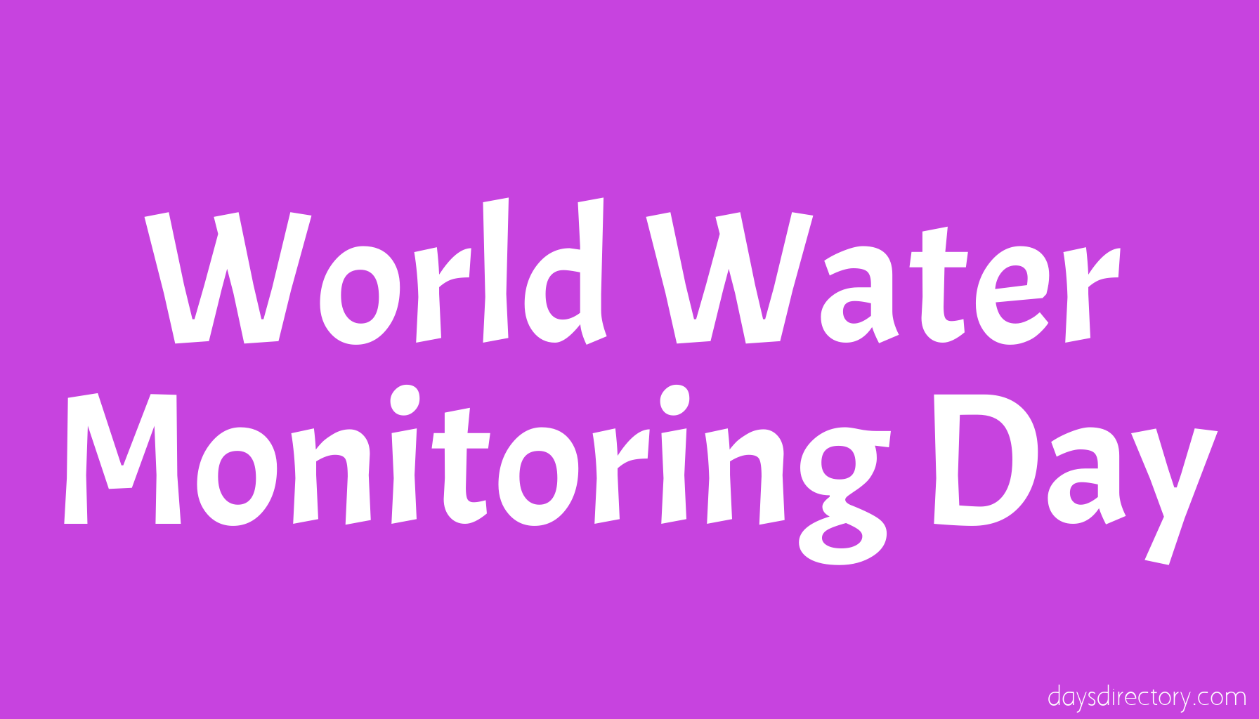 World Water Monitoring Day